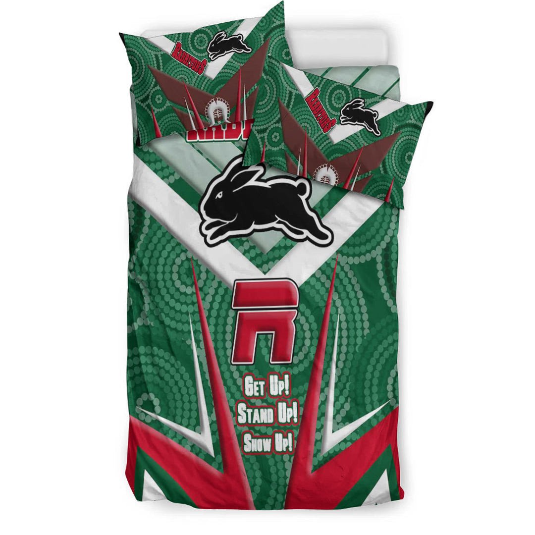 vibe-hoodie-bedding-set-south-sydney-rabbitohs-naidoc-2022-sporty-style-bedding-set