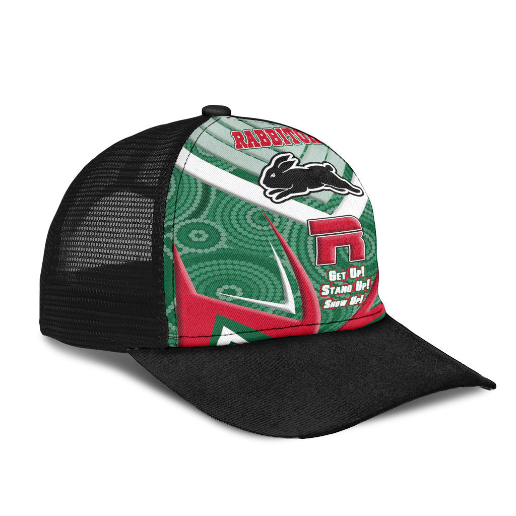 vibe-hoodie-mesh-back-cap-south-sydney-rabbitohs-naidoc-2022-sporty-style-mesh-back-cap