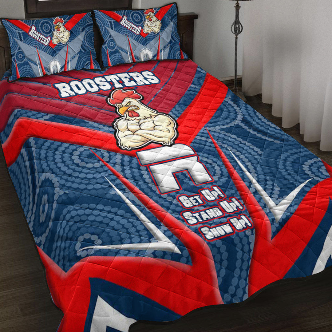 vibe-hoodie-quilt-bed-set-sydney-roosters-naidoc-2022-sporty-style-quilt-bed-set
