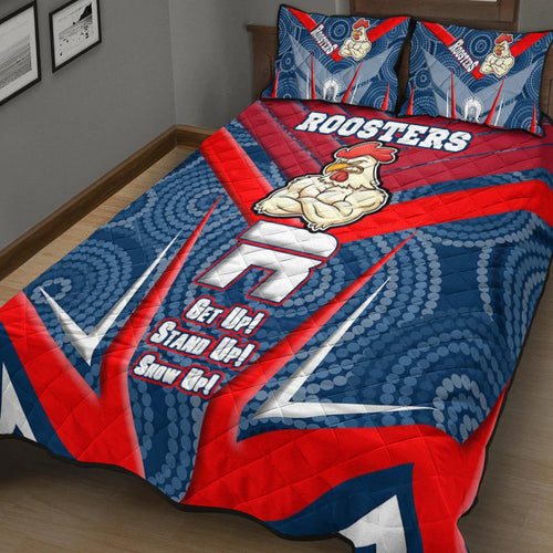 vibe-hoodie-quilt-bed-set-sydney-roosters-naidoc-2022-sporty-style-quilt-bed-set