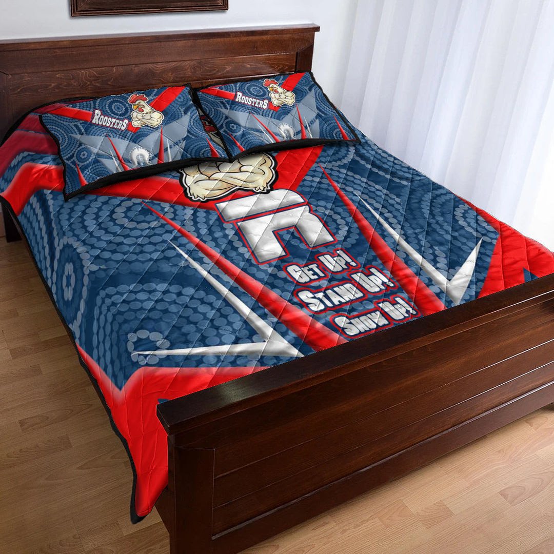 vibe-hoodie-quilt-bed-set-sydney-roosters-naidoc-2022-sporty-style-quilt-bed-set