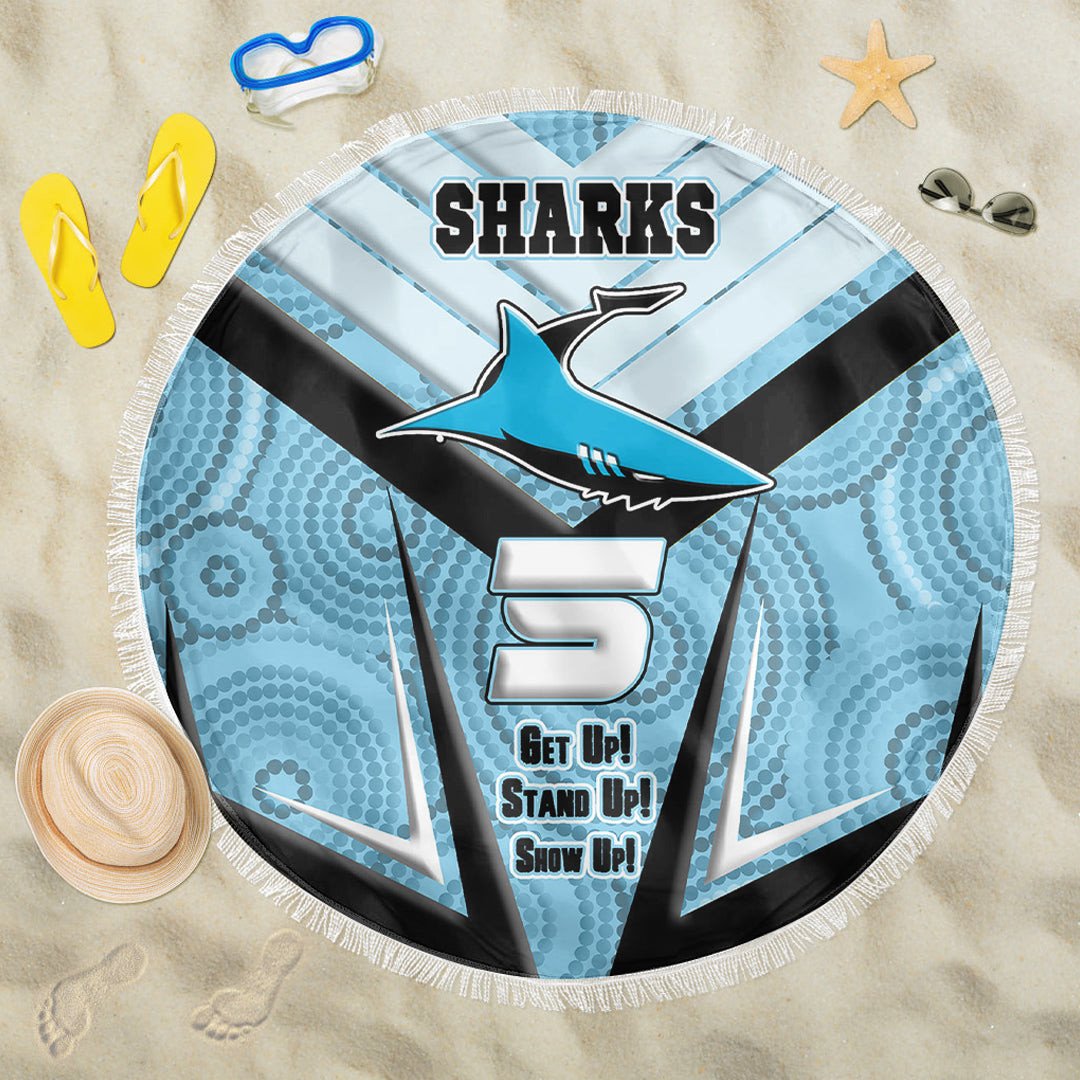 vibe-hoodie-beach-blanket-cronulla-sutherland-sharks-naidoc-2022-sporty-style-beach-blanket