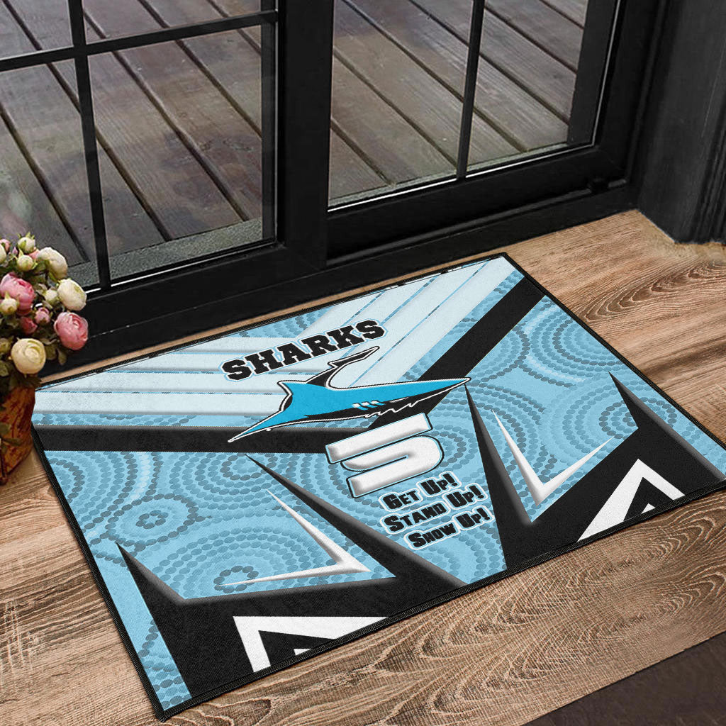 vibe-hoodie-door-mat-cronulla-sutherland-sharks-naidoc-2022-sporty-style-door-mat
