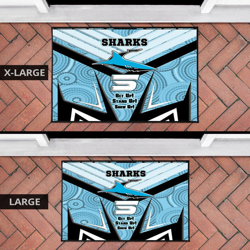 vibe-hoodie-door-mat-cronulla-sutherland-sharks-naidoc-2022-sporty-style-door-mat