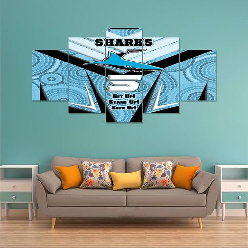 vibe-hoodie-canvas-wall-art-cronulla-sutherland-sharks-naidoc-2022-sporty-style-canvas-wall-art