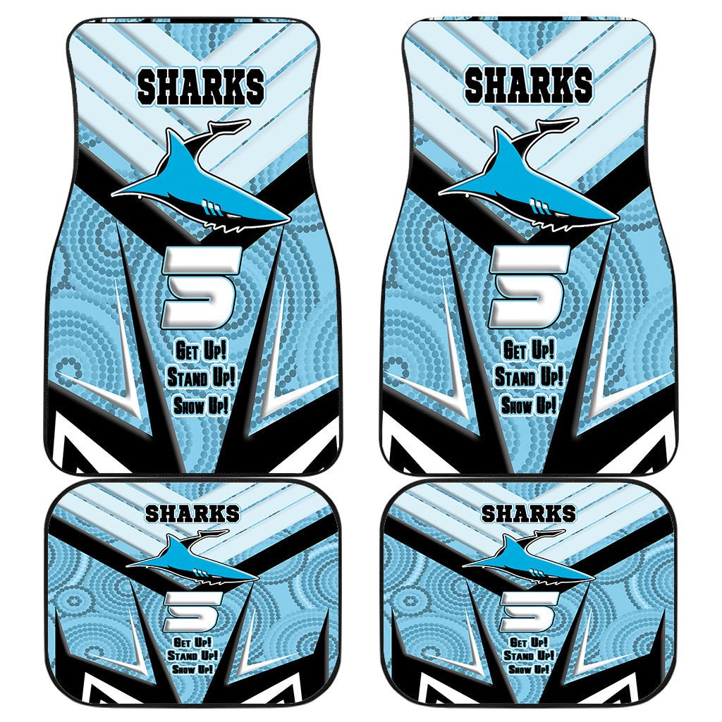 vibe-hoodie-front-and-back-car-mats-cronulla-sutherland-sharks-naidoc-2022-sporty-style-front-and-back-car-mats