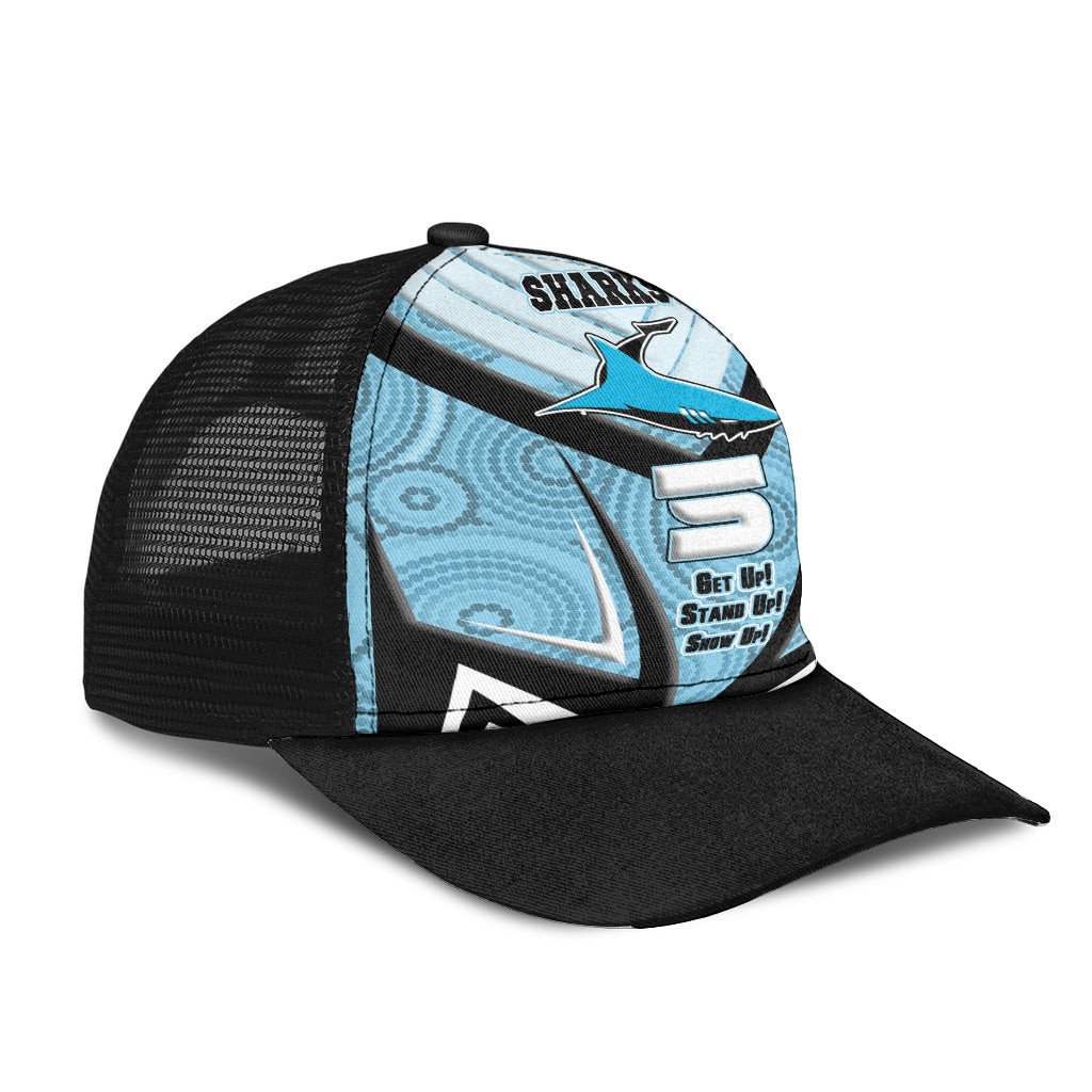 vibe-hoodie-mesh-back-cap-cronulla-sutherland-sharks-naidoc-2022-sporty-style-mesh-back-cap