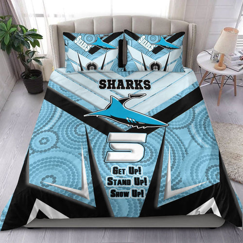 vibe-hoodie-bedding-set-cronulla-sutherland-sharks-naidoc-2022-sporty-style-bedding-set
