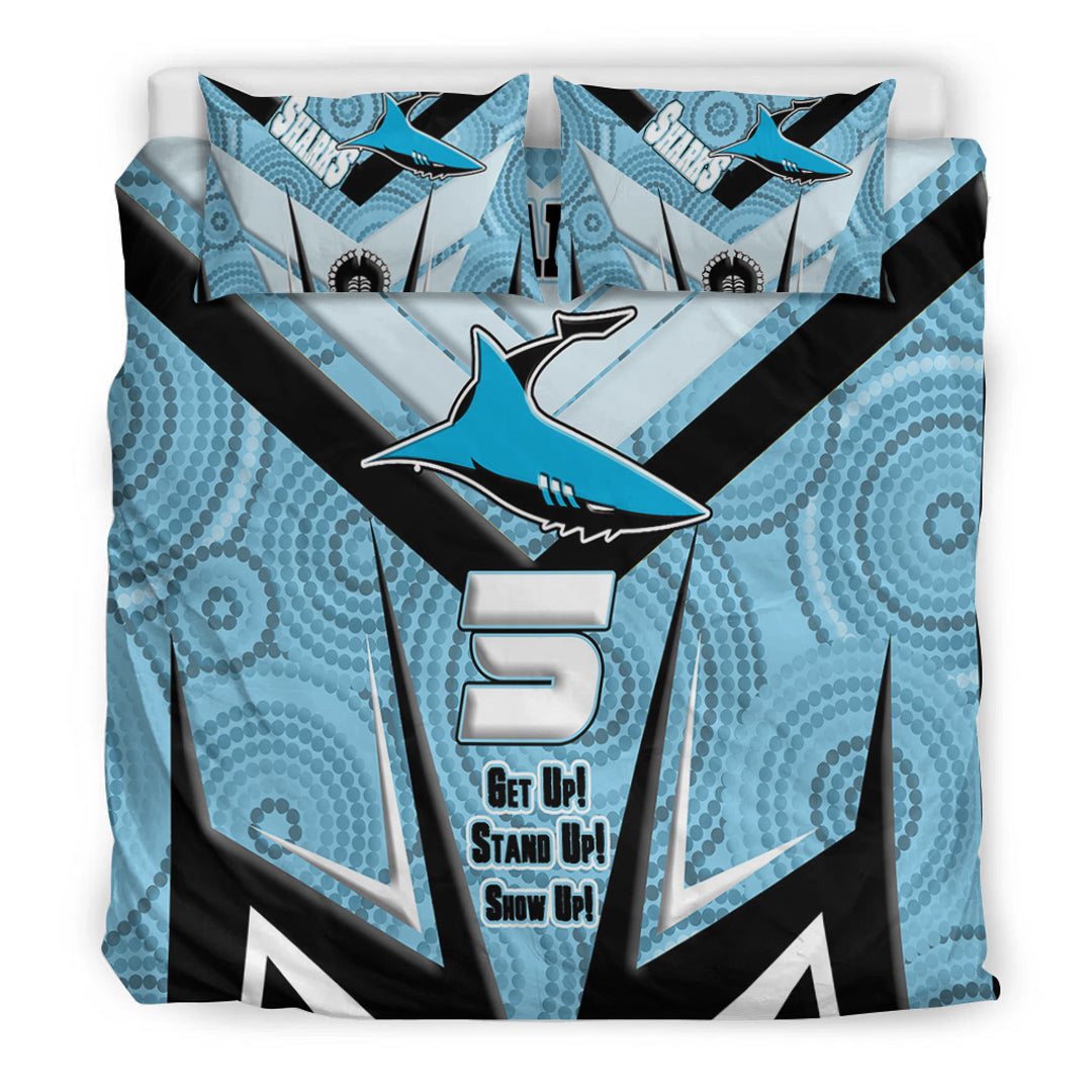 vibe-hoodie-bedding-set-cronulla-sutherland-sharks-naidoc-2022-sporty-style-bedding-set