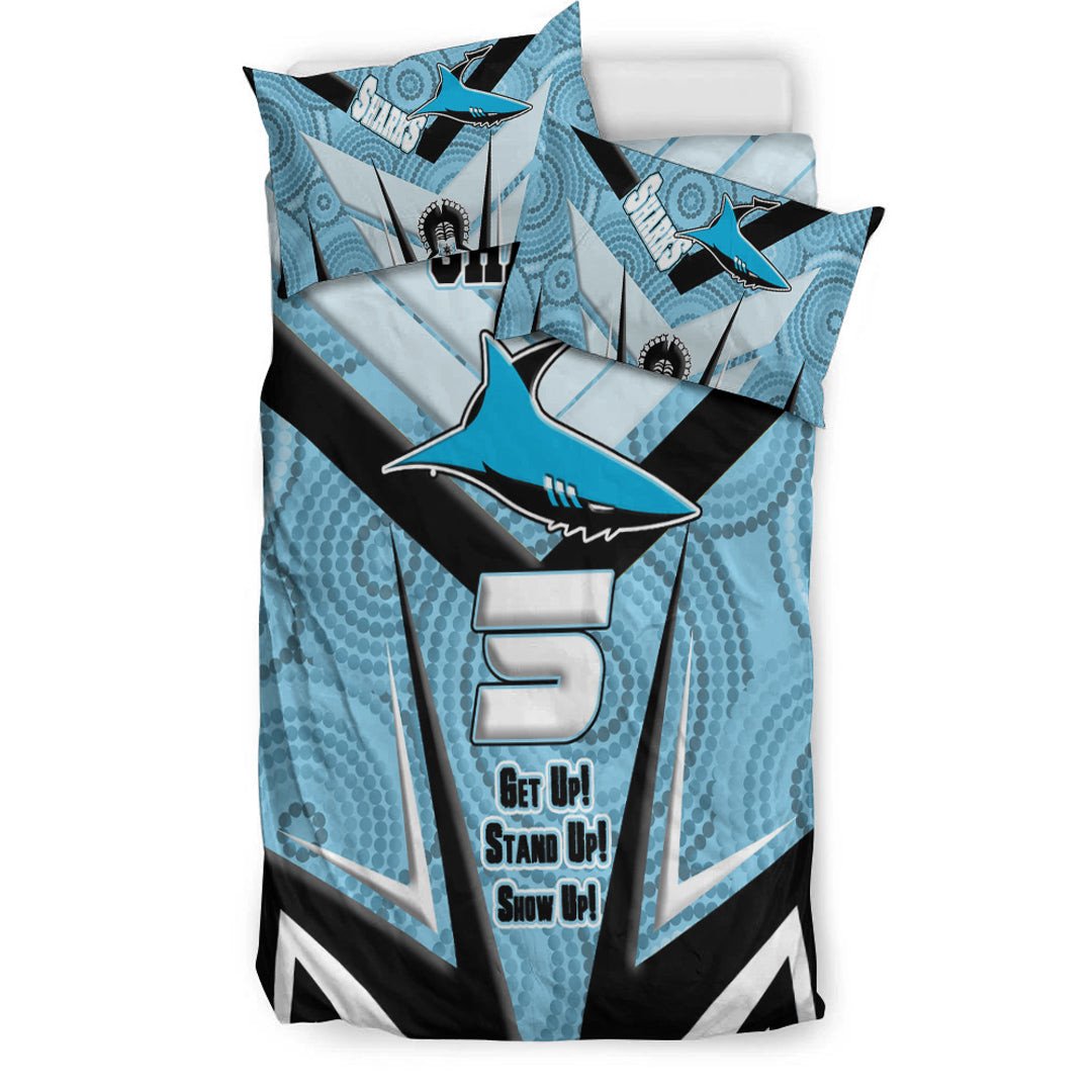 vibe-hoodie-bedding-set-cronulla-sutherland-sharks-naidoc-2022-sporty-style-bedding-set