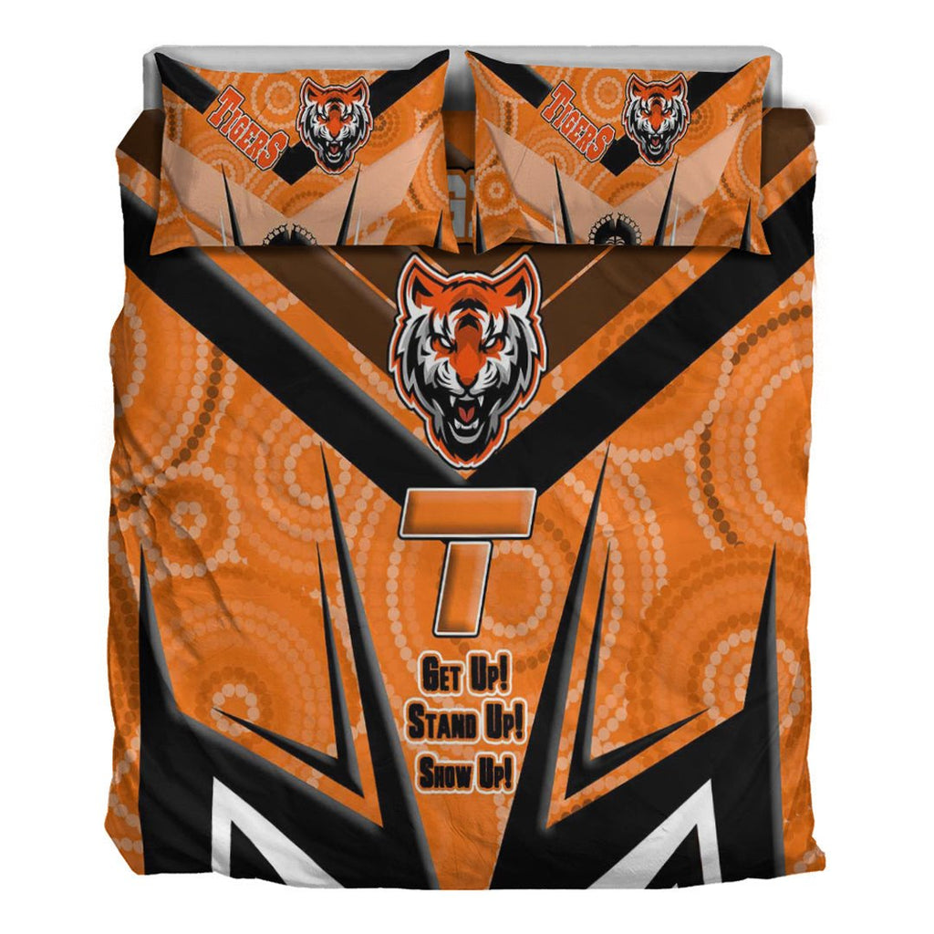 vibe-hoodie-bedding-set-west-tigers-naidoc-2022-sporty-style-bedding-set