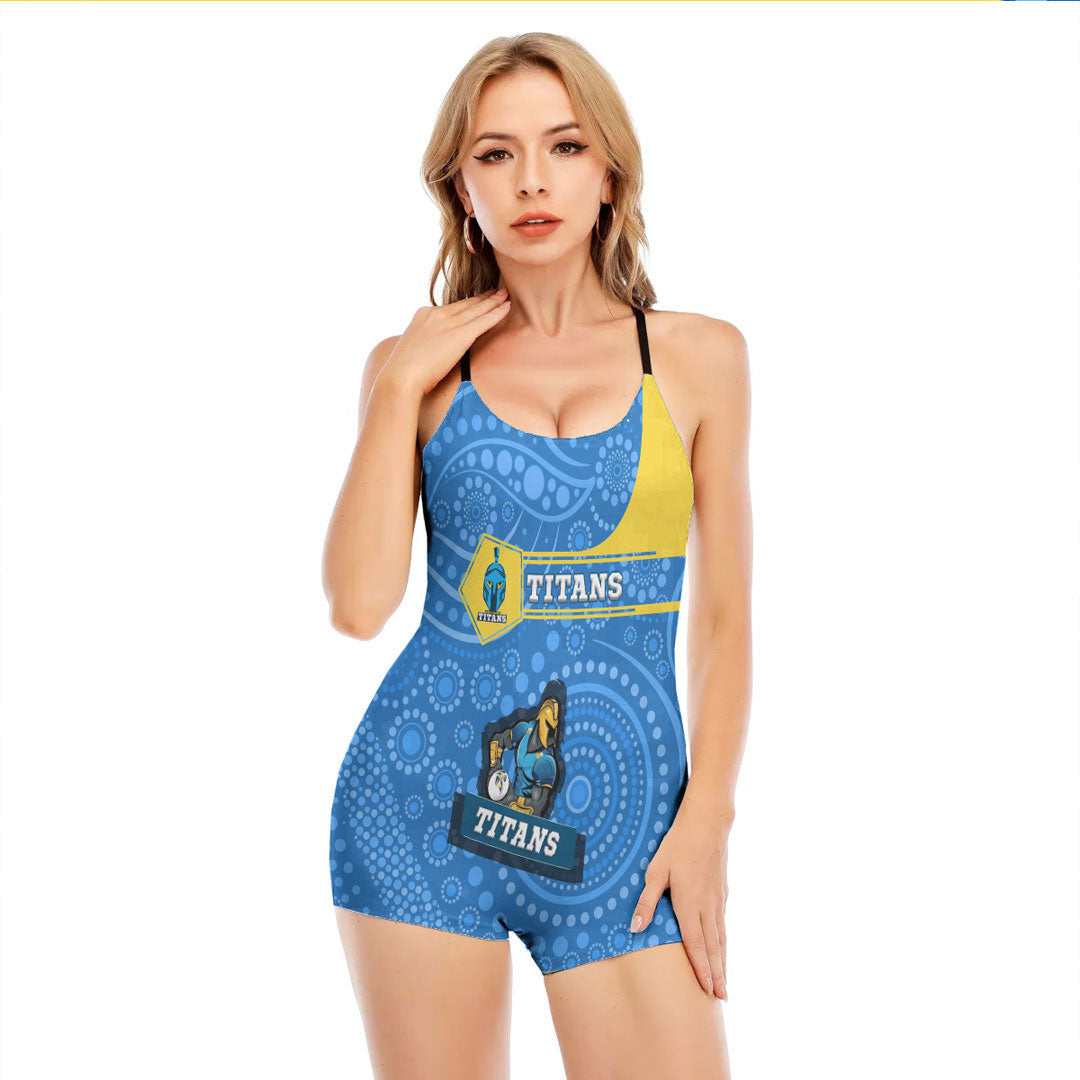 vibe-hoodie-clothing-gold-coast-titans-simple-style-womens-backless-romper-with-black-straps