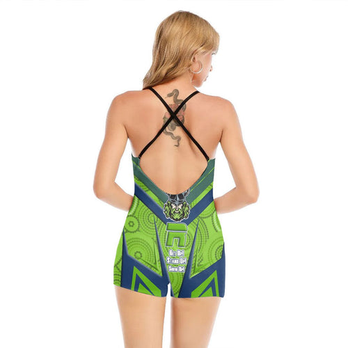 vibe-hoodie-clothing-canberra-raiders-naidoc-2022-sporty-style-womens-backless-romper-with-black-straps