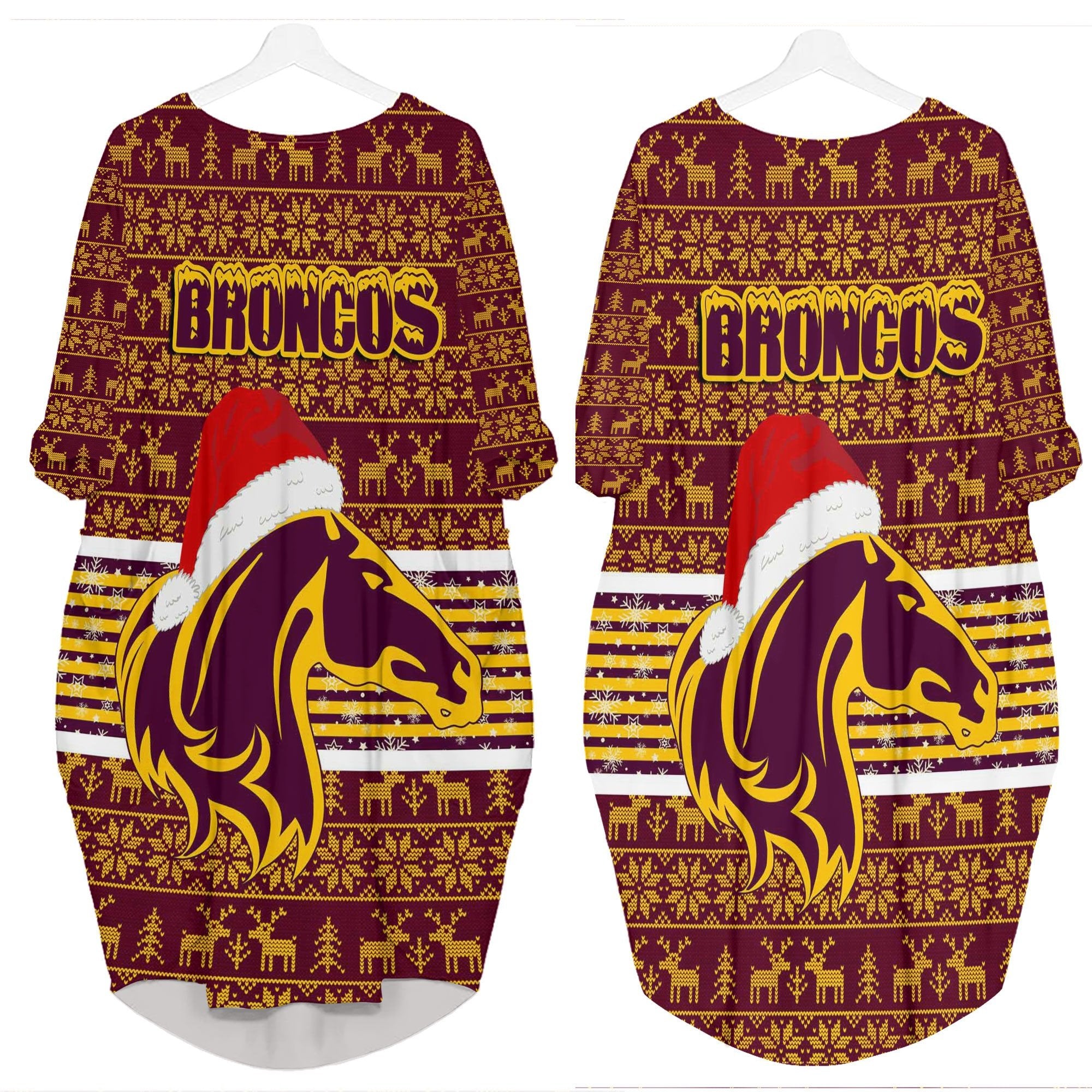 vibe-hoodie-clothing-brisbane-broncos-christmas-batwing-pocket-dress