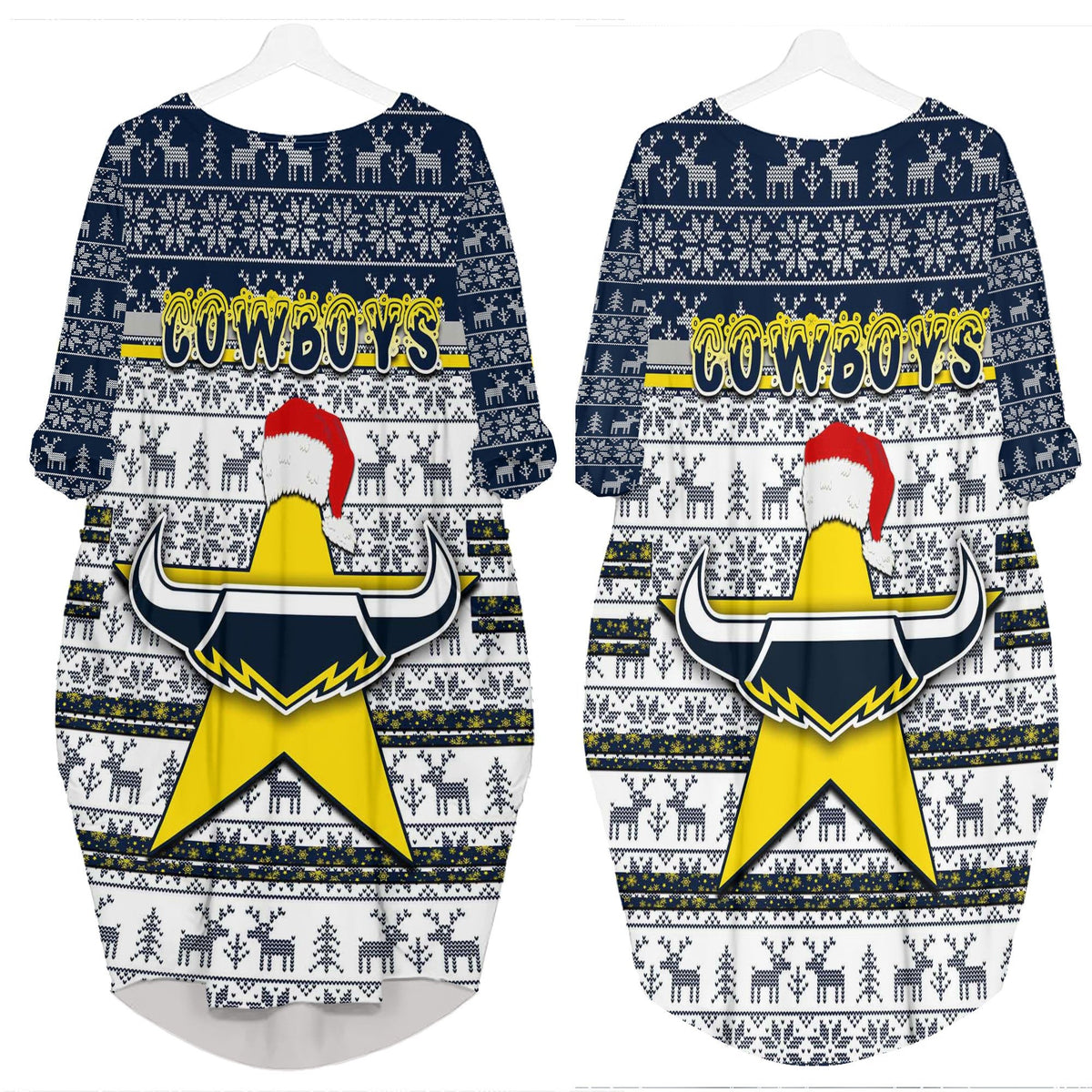 custom-vibe-hoodie-clothing-north-queensland-cowboys-aboriginal-tattoo-batwing-pocket-dress