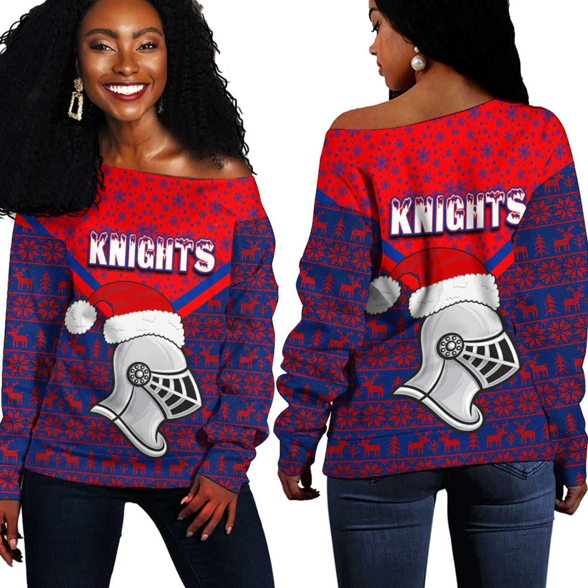 vibe-hoodie-clothing-newcastle-knights-christmas-off-shoulder-sweaters