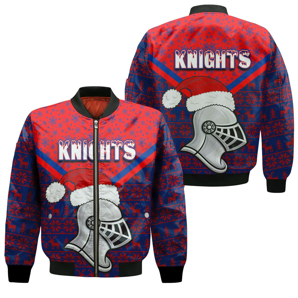 vibe-hoodie-jacket-newcastle-knights-christmas-sleeve-zip-bomber-jacket