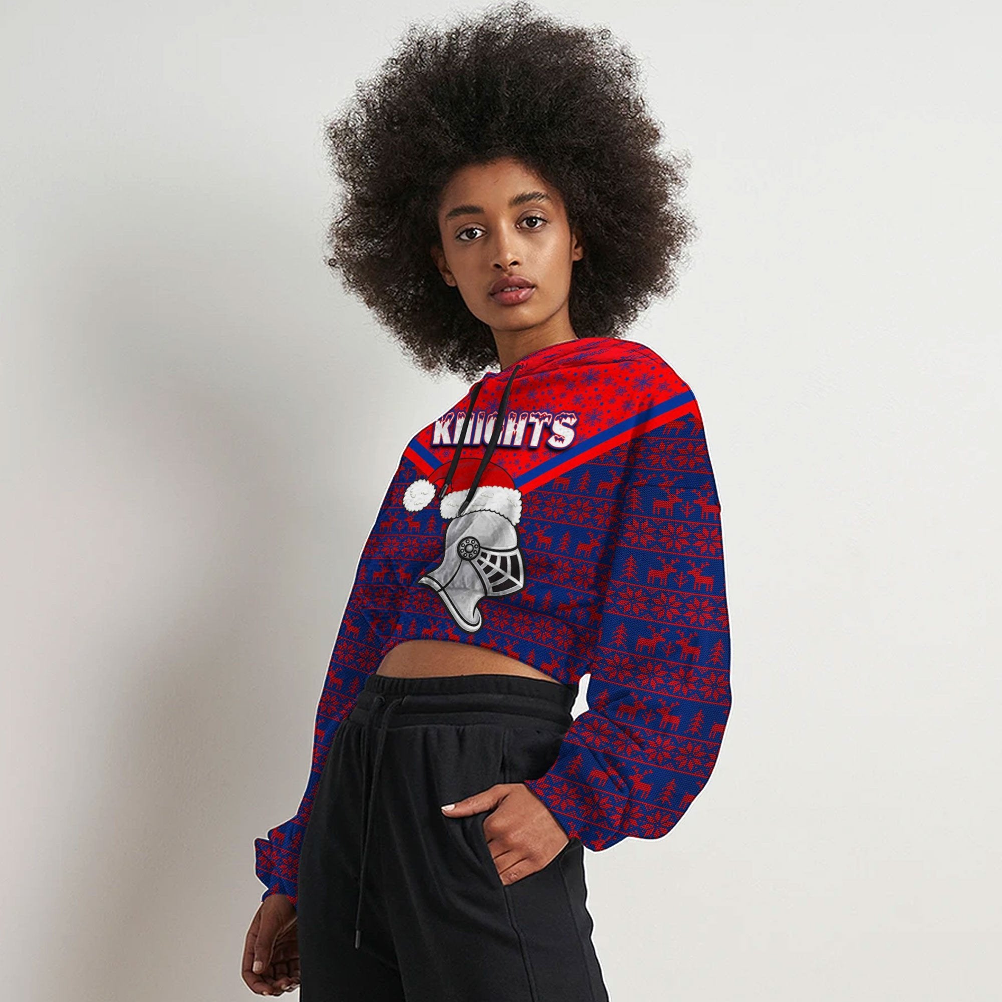 vibe-hoodie-clothing-newcastle-knights-christmas-croptop-hoodie