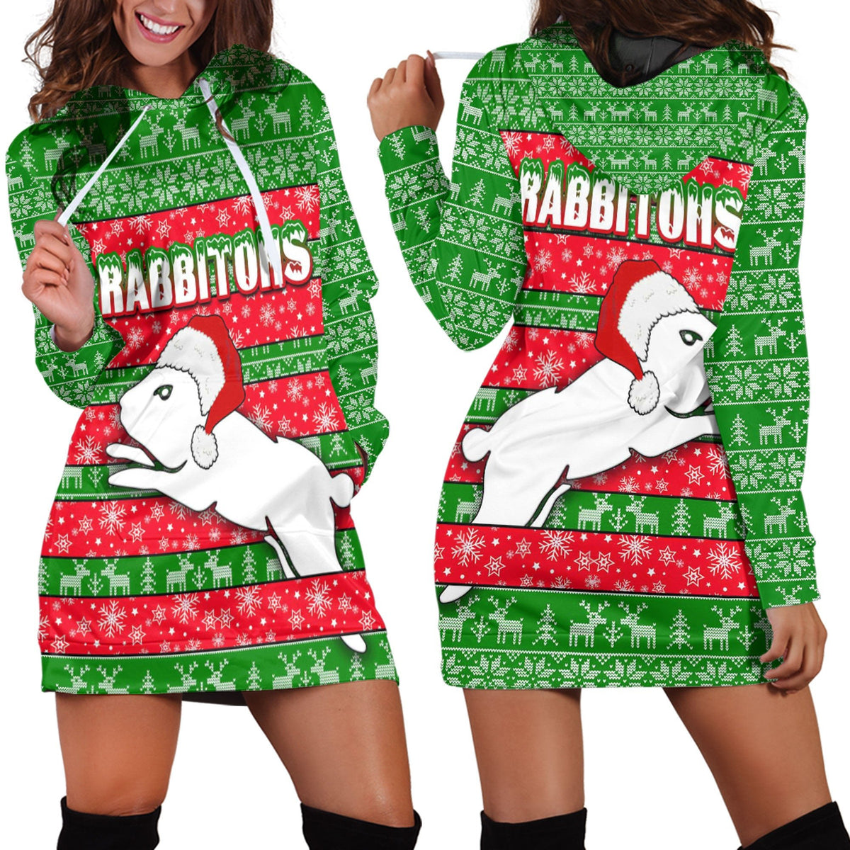 vibe-hoodie-clothing-south-sydney-rabbitohs-christmas-hoodie-dress