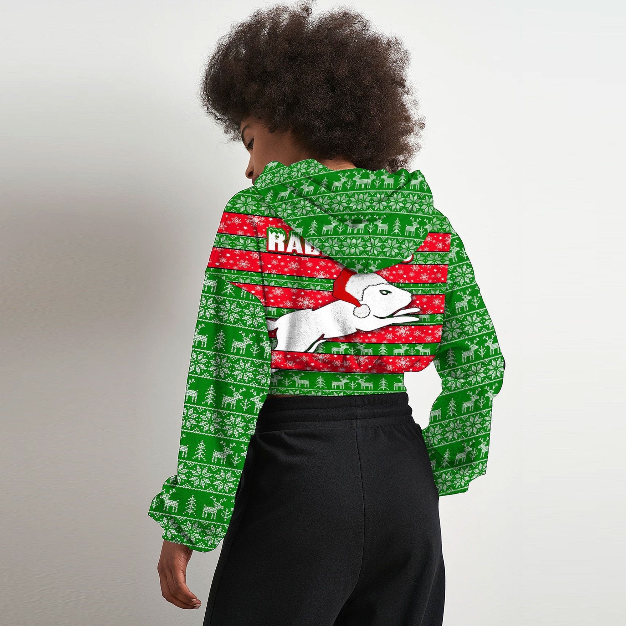 vibe-hoodie-clothing-south-sydney-rabbitohs-christmas-croptop-hoodie