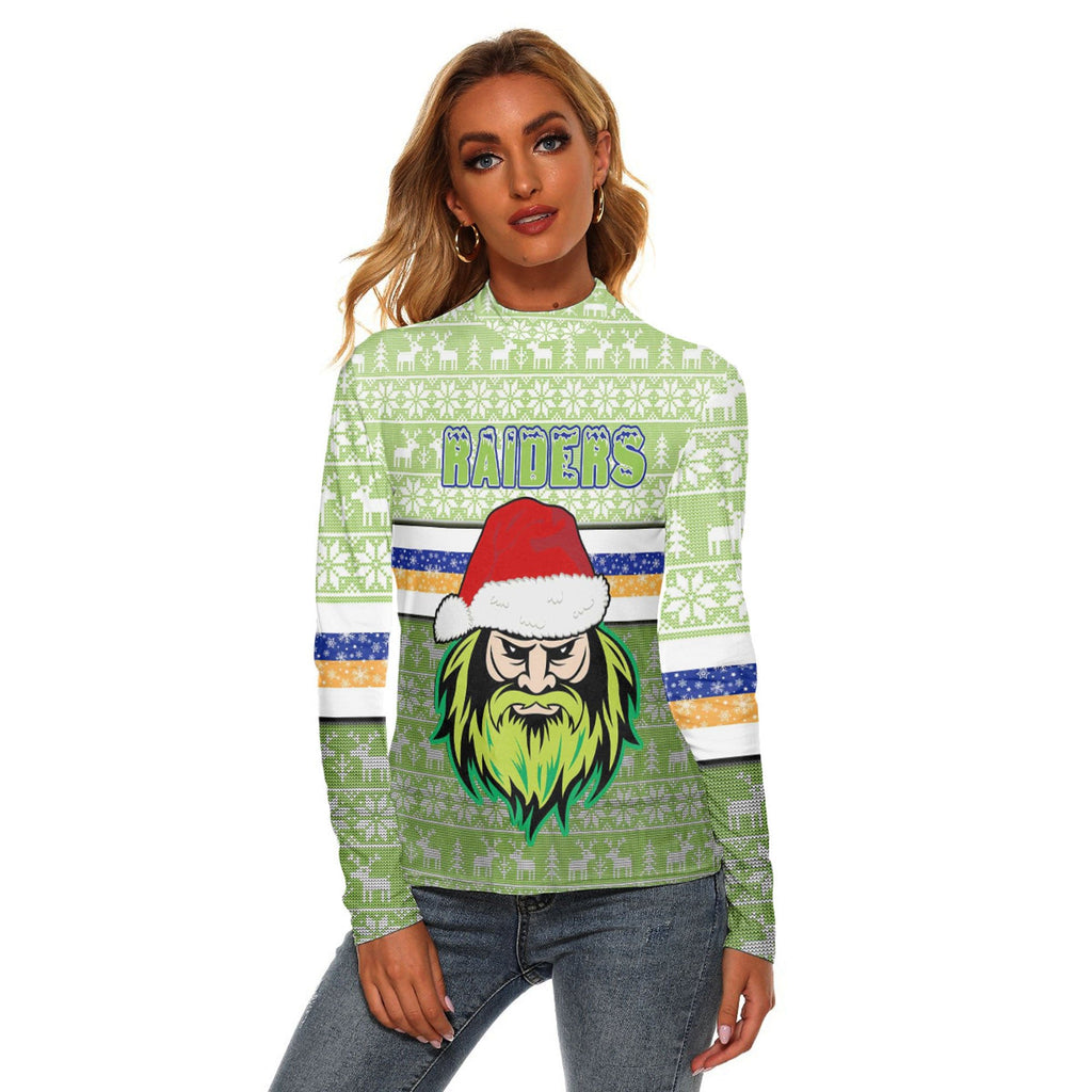 vibe-hoodie-clothing-canberra-raiders-christmas-womens-stretchable-turtleneck-top