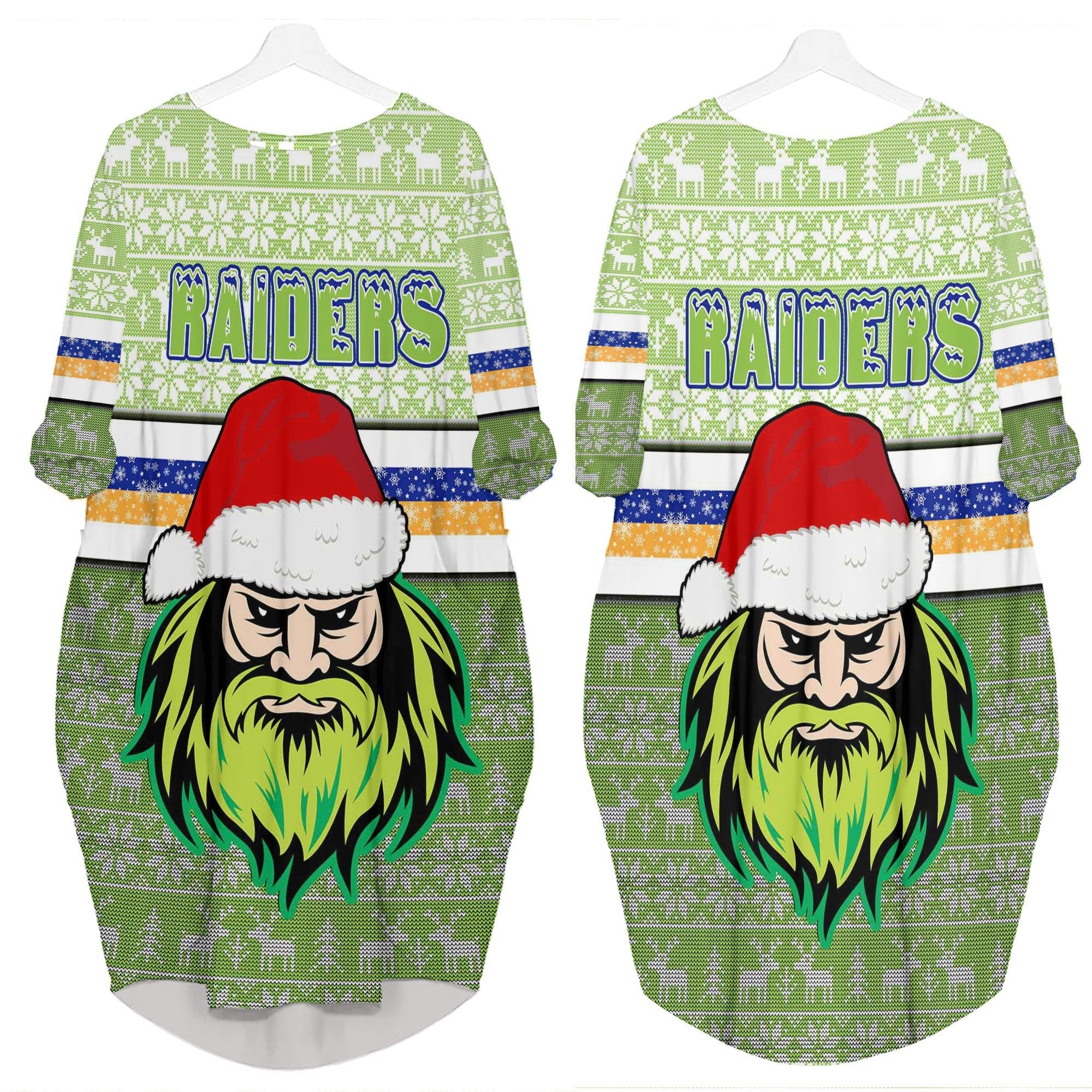vibe-hoodie-clothing-canberra-raiders-christmas-batwing-pocket-dress