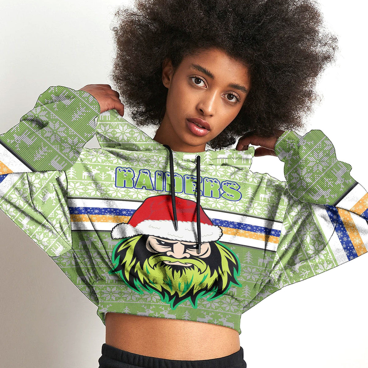 vibe-hoodie-clothing-canberra-raiders-christmas-croptop-hoodie