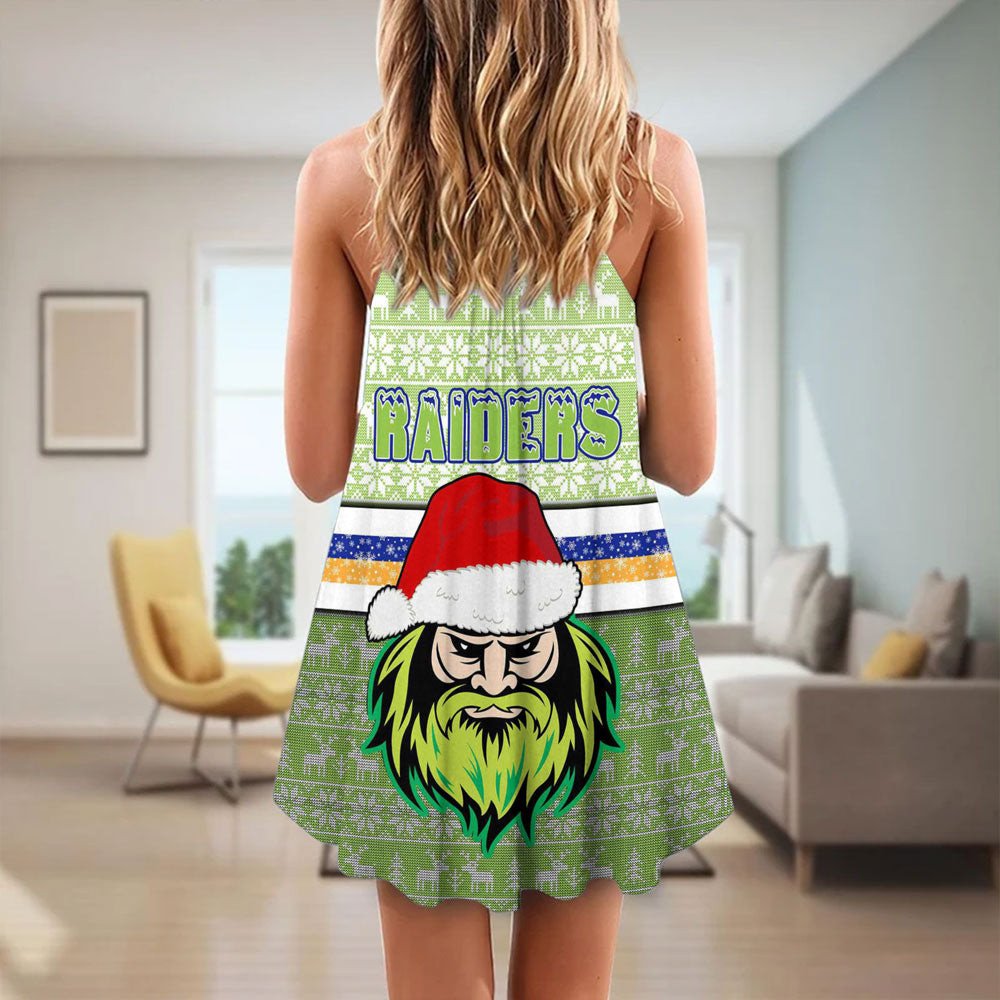 vibe-hoodie-clothing-canberra-raiders-christmas-strap-summer-dress