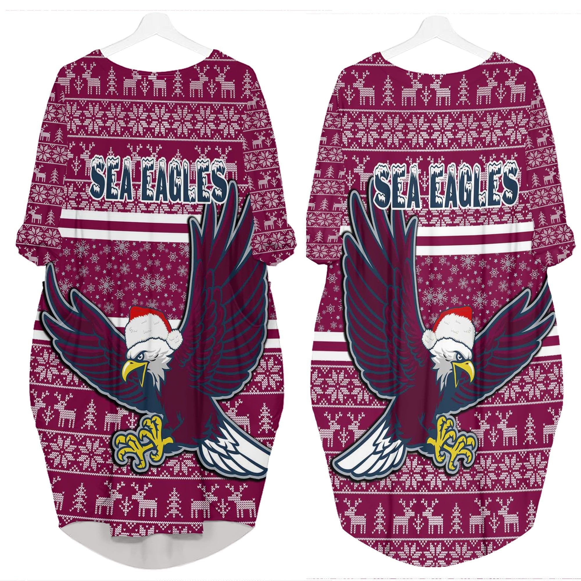 vibe-hoodie-clothing-manly-warringah-sea-eagles-christmas-batwing-pocket-dress