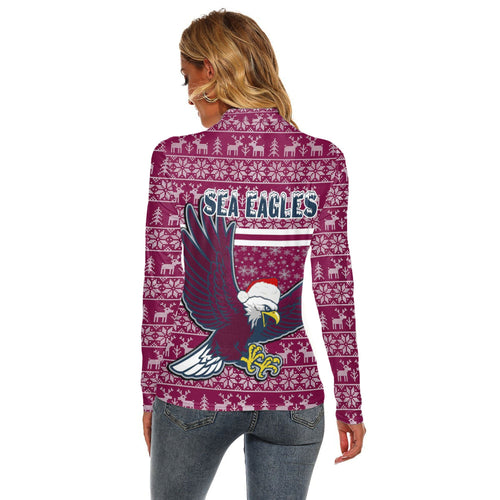 vibe-hoodie-clothing-manly-warringah-sea-eagles-christmas-womens-stretchable-turtleneck-top