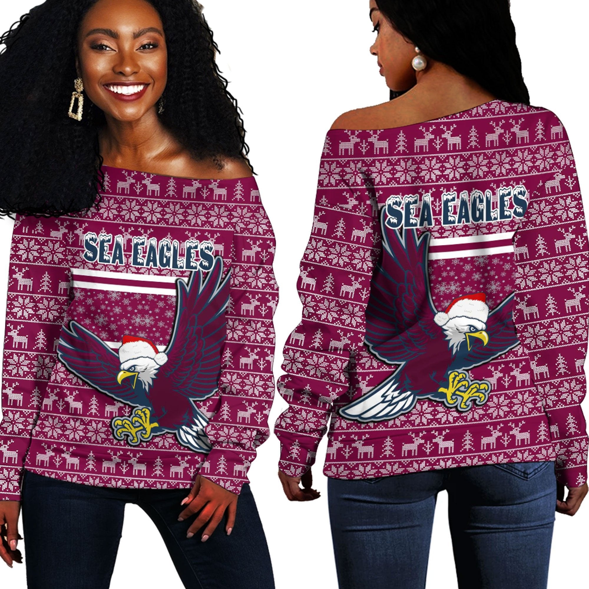 vibe-hoodie-clothing-manly-warringah-sea-eagles-christmas-off-shoulder-sweaters