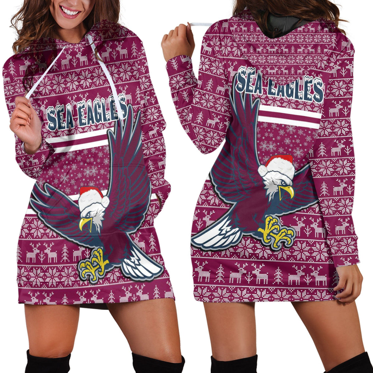 vibe-hoodie-clothing-manly-warringah-sea-eagles-christmas-hoodie-dress