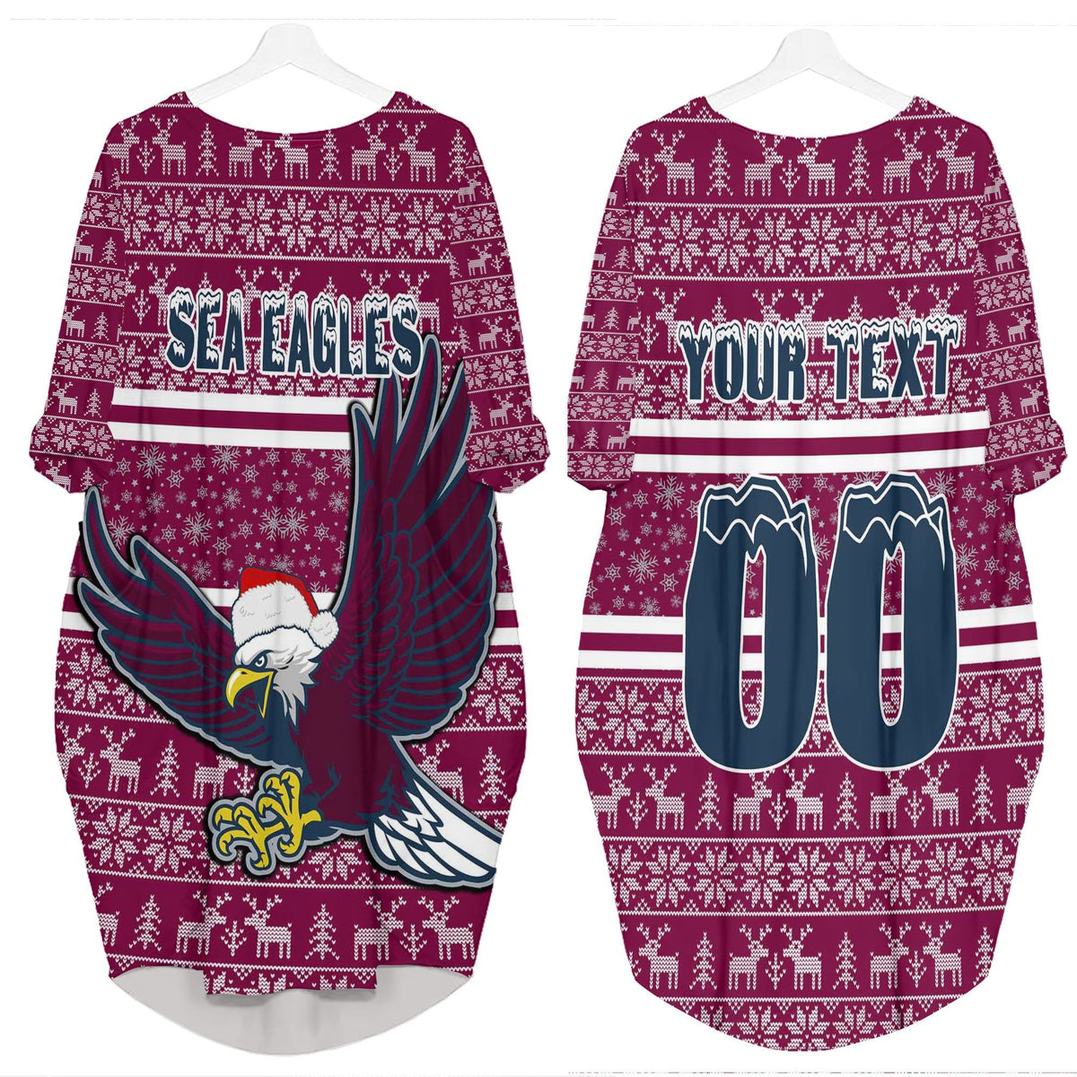 custom-vibe-hoodie-clothing-manly-warringah-sea-eagles-aboriginal-tattoo-batwing-pocket-dress