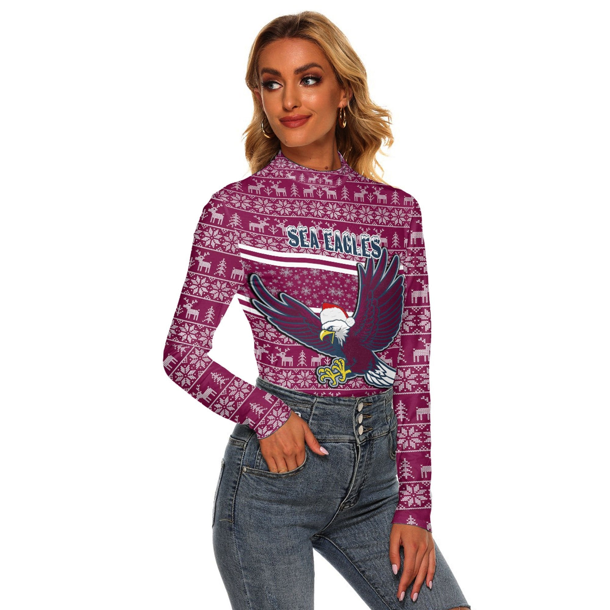 custom-vibe-hoodie-clothing-manly-warringah-sea-eagles-aboriginal-tattoo-womens-stretchable-turtleneck-top