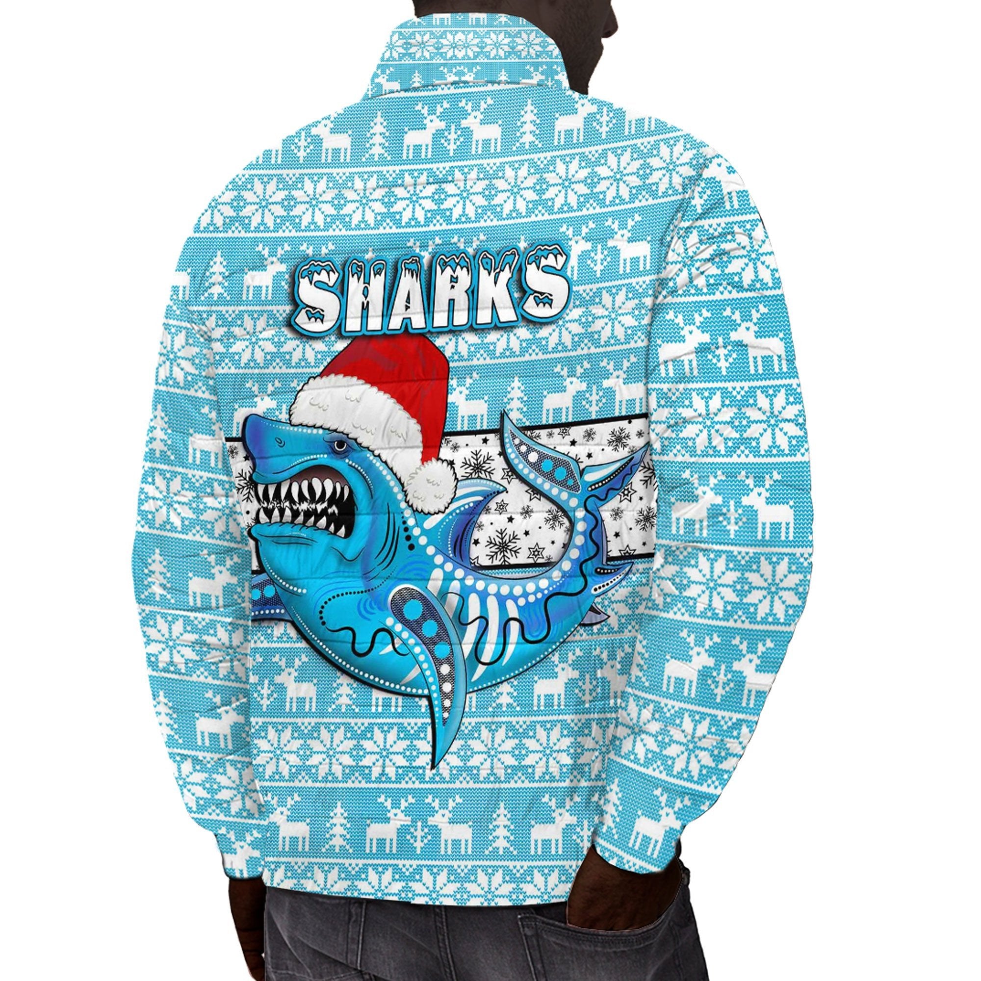 vibe-hoodie-clothing-cronulla-sutherland-sharks-christmas-padded-jacket