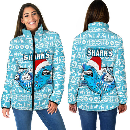 vibe-hoodie-clothing-cronulla-sutherland-sharks-christmas-women-padded-jacket