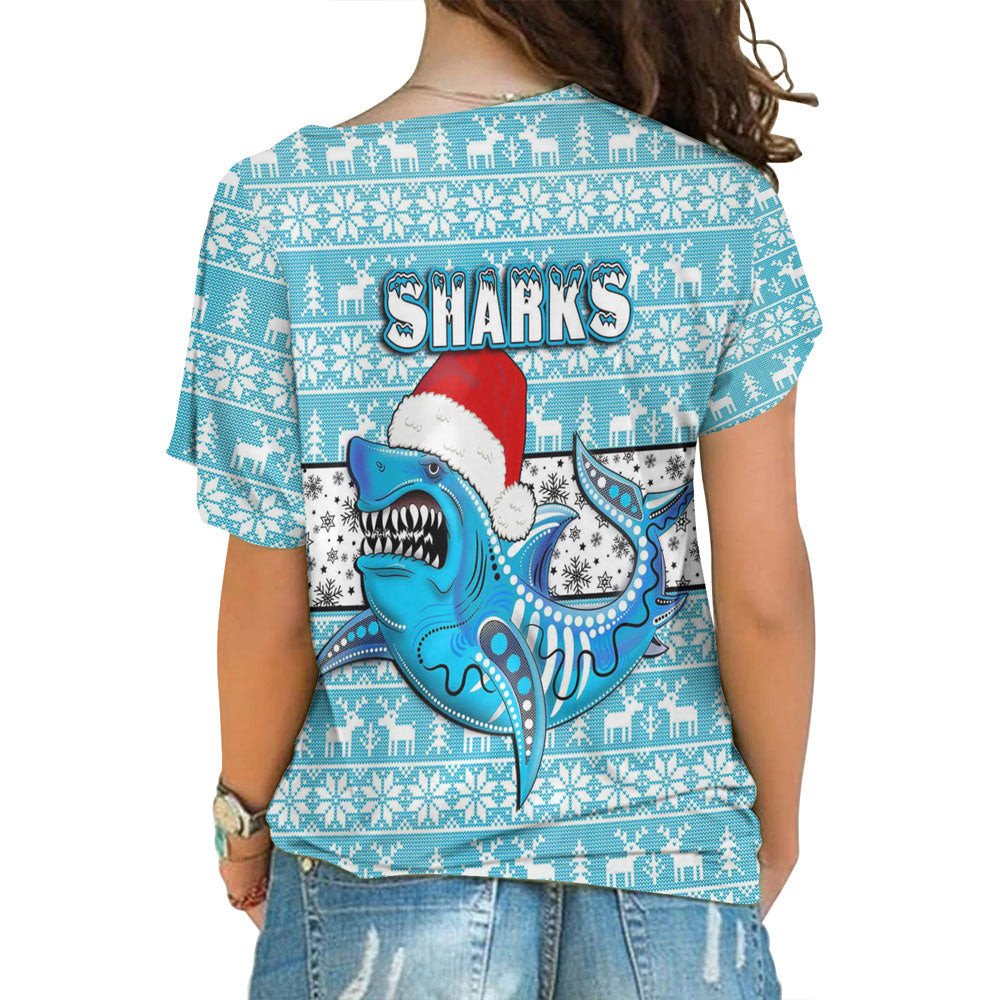 vibe-hoodie-clothing-cronulla-sutherland-sharks-christmas-one-shoulder-shirt