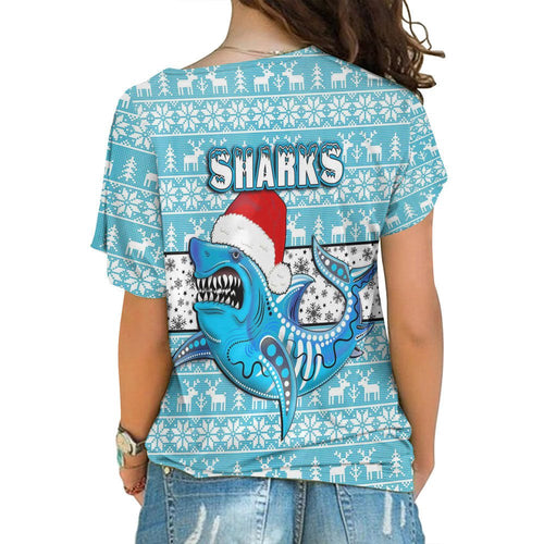 vibe-hoodie-clothing-cronulla-sutherland-sharks-christmas-one-shoulder-shirt