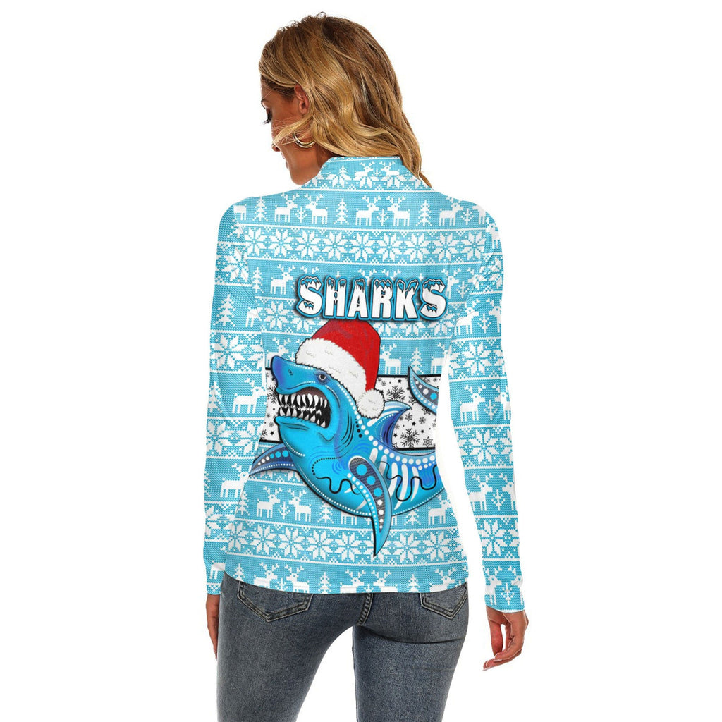 vibe-hoodie-clothing-cronulla-sutherland-sharks-christmas-womens-stretchable-turtleneck-top