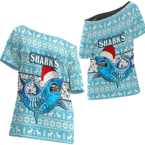 vibe-hoodie-clothing-cronulla-sutherland-sharks-christmas-off-shoulder-t-shirt