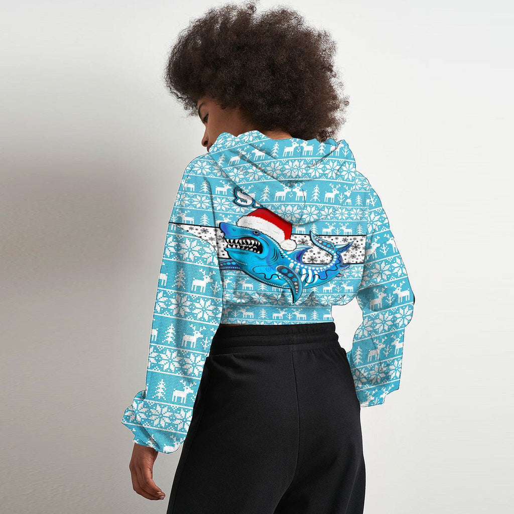 vibe-hoodie-clothing-cronulla-sutherland-sharks-christmas-croptop-hoodie