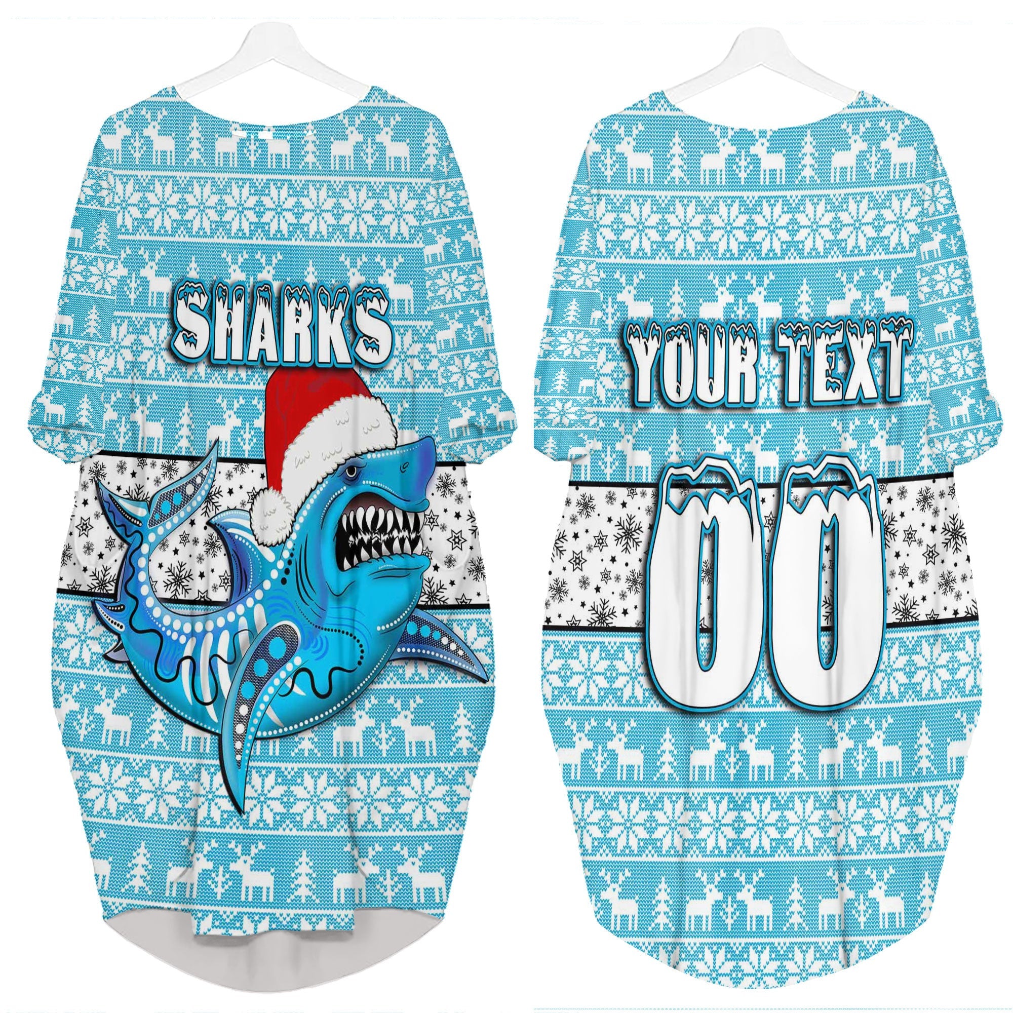custom-vibe-hoodie-clothing-cronulla-sutherland-sharks-aboriginal-tattoo-batwing-pocket-dress