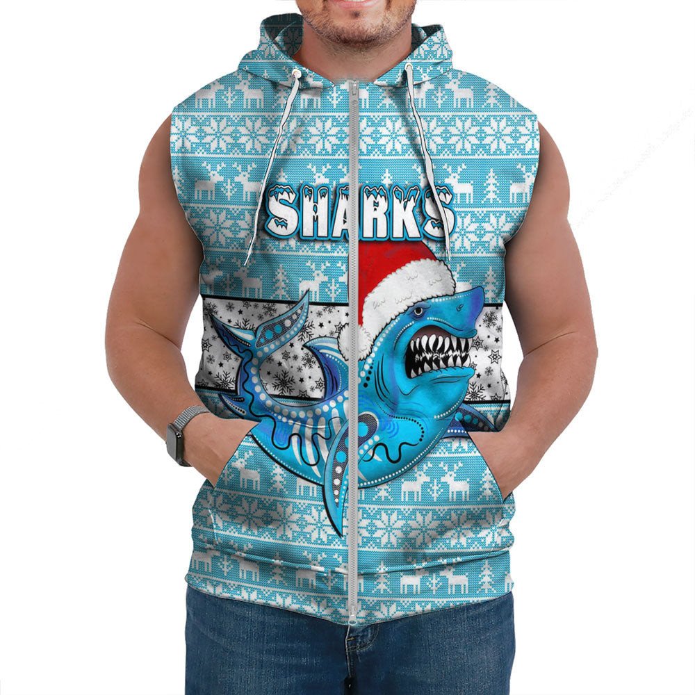 custom-vibe-hoodie-clothing-cronulla-sutherland-sharks-aboriginal-tattoo-sleeveless-hoodie