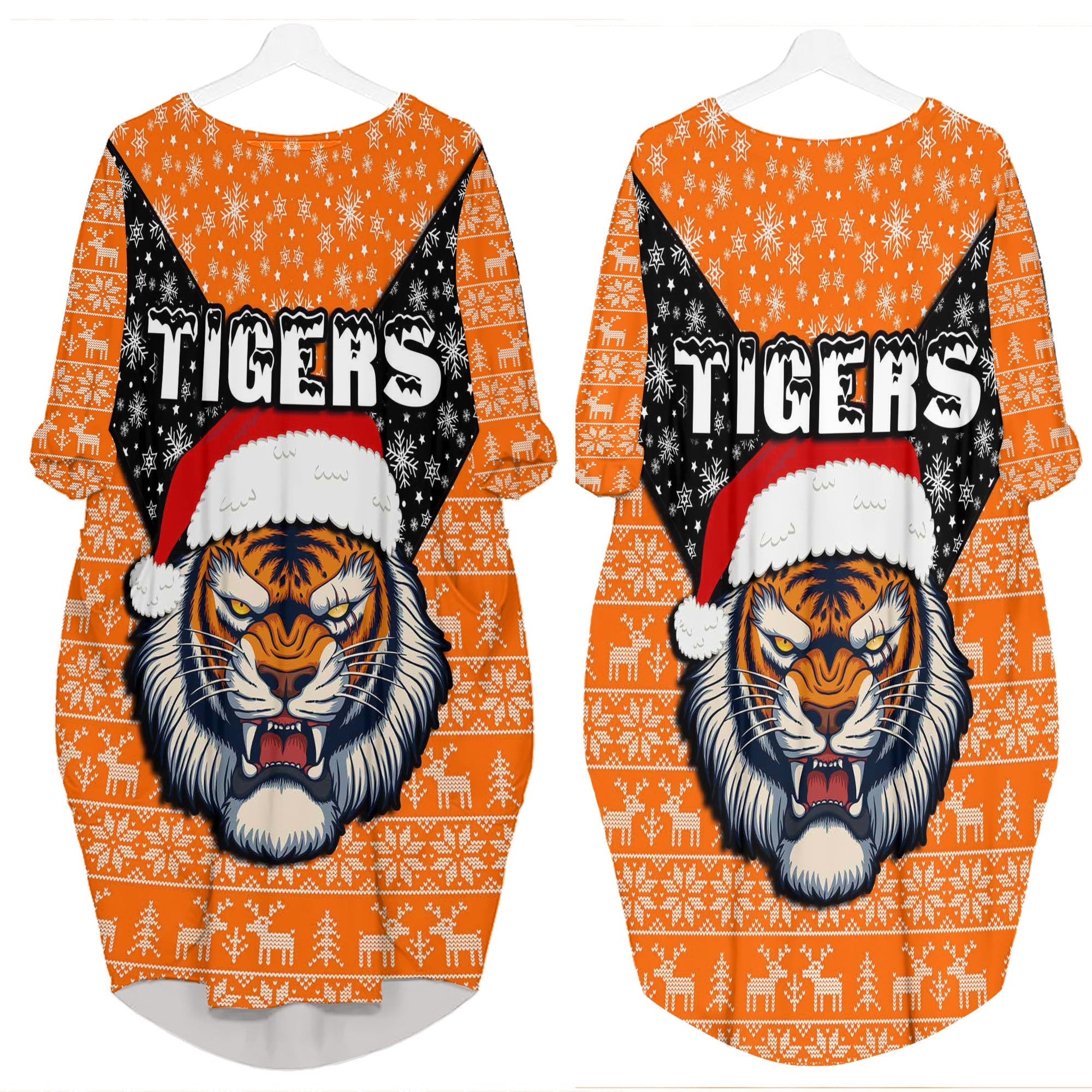 vibe-hoodie-clothing-wests-tigers-christmas-batwing-pocket-dress