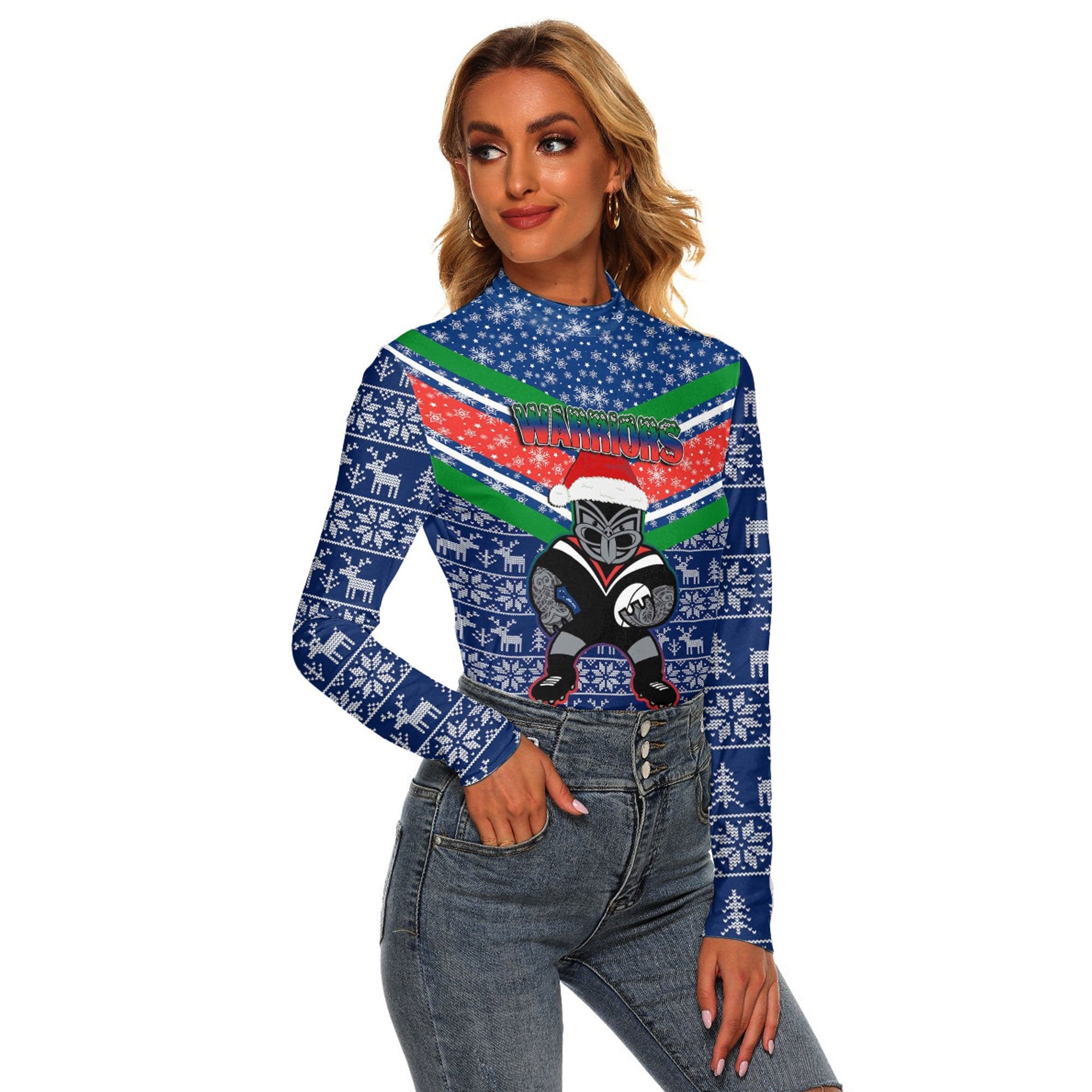 vibe-hoodie-clothing-new-zealand-warriors-christmas-womens-stretchable-turtleneck-top