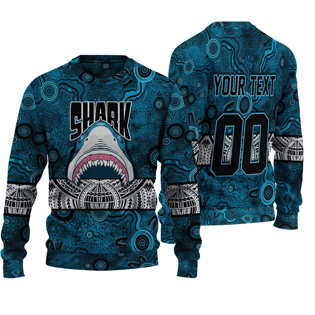 vibe-hoodie-clothing-custom-cronulla-sutherland-sharks-tattoo-style-knitted-sweater