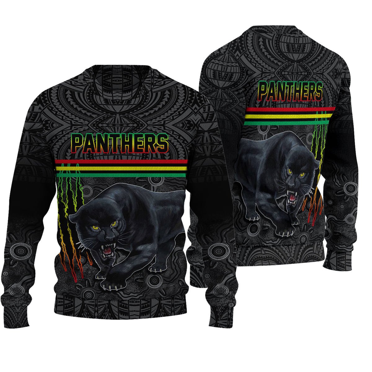 vibe-hoodie-clothing-penrith-panthers-tattoo-style-knitted-sweater