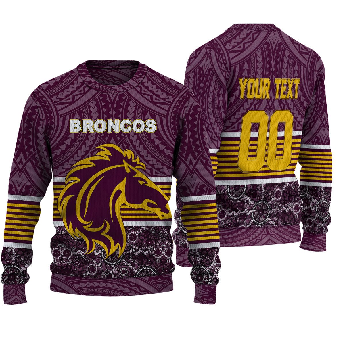 vibe-hoodie-clothing-custom-brisbane-broncos-tattoo-style-knitted-sweater