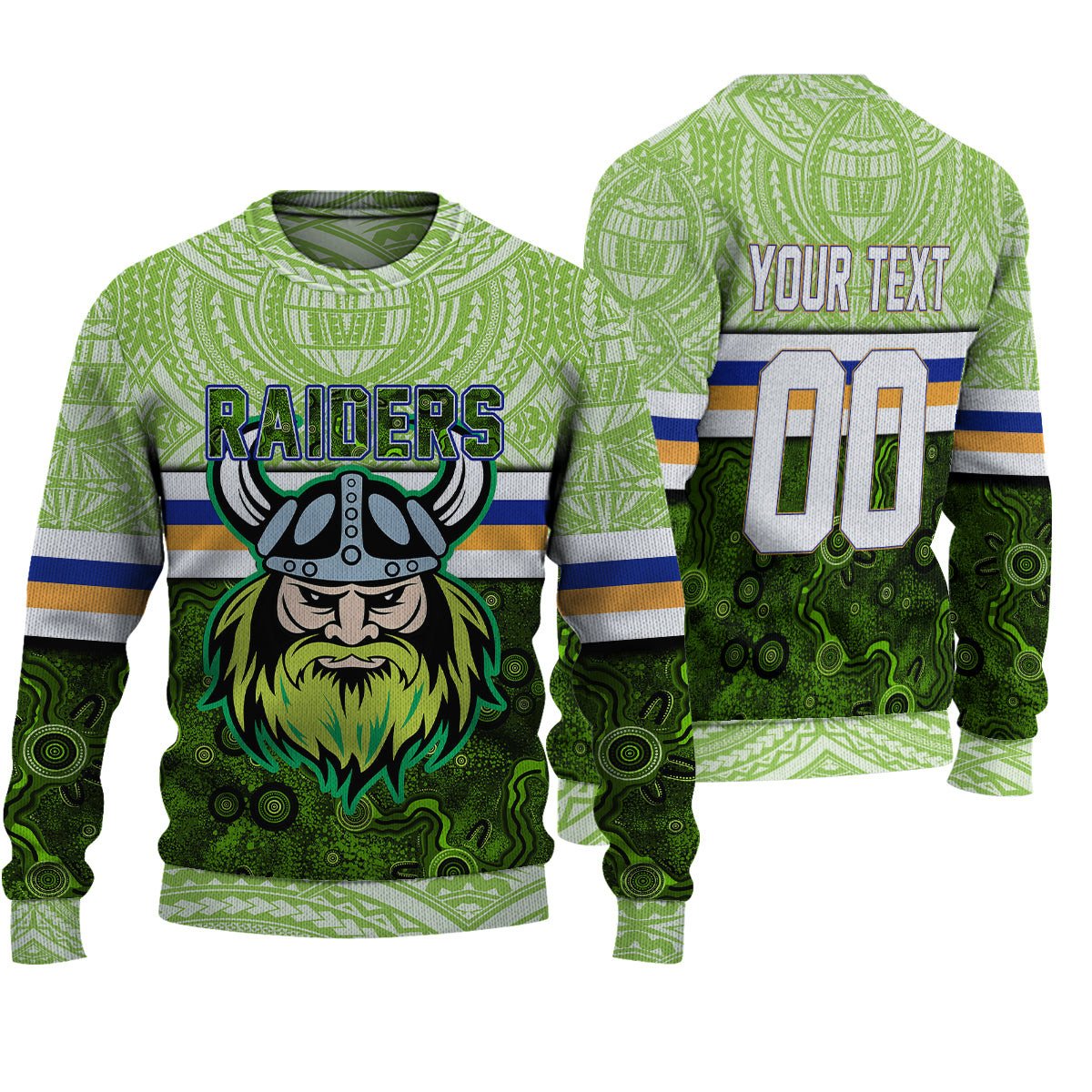 vibe-hoodie-clothing-custom-canberra-raiders-tattoo-style-knitted-sweater