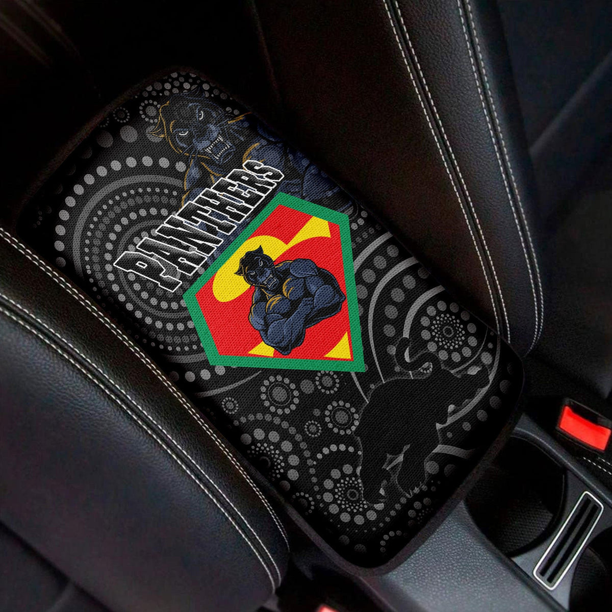 vibe-hoodie-car-center-penrith-panthers-superman-car-center-console-cover